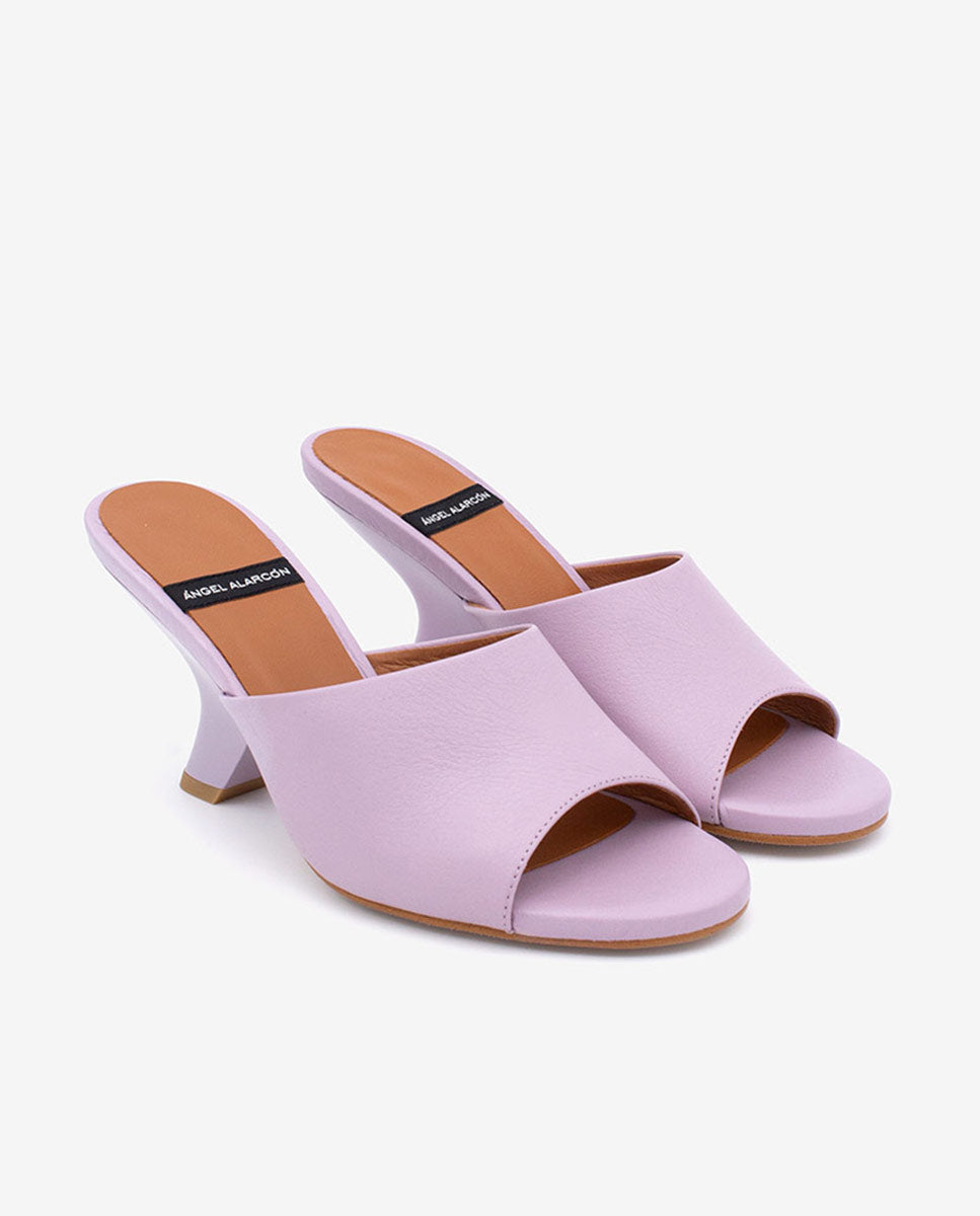 LILY - Mules con tacón de diseño de piel – Talla 36 – Ángel Alarcón