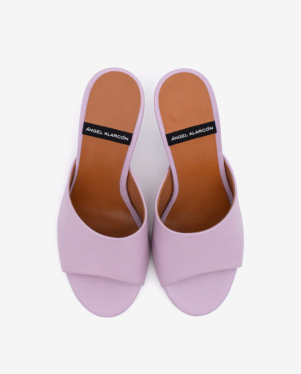 LILY - Mules con tacón de diseño de piel – Talla 37 – Ángel Alarcón