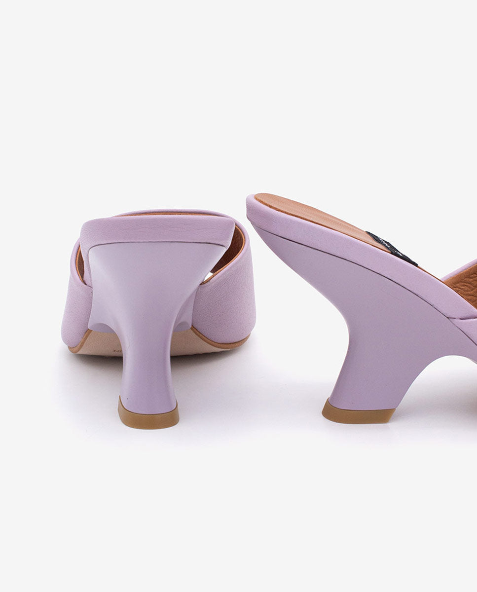 LILY - Mules con tacón de diseño de piel – Talla 37 – Ángel Alarcón