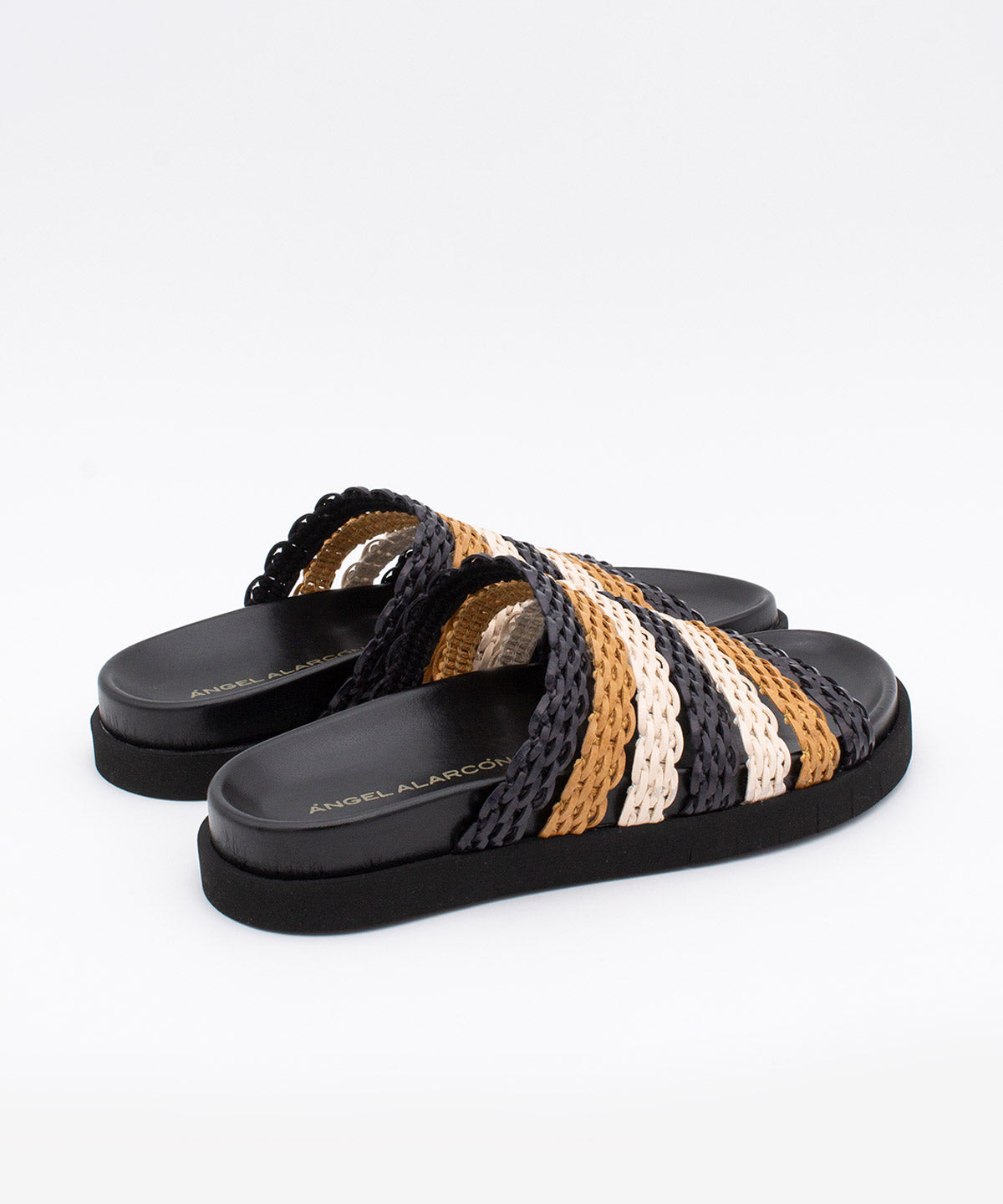 PATRICIA – Sandalia con pala trenzada multicolor y planta BIO - Zapatos Negros - Zapatos de mujer Ángel Alarcón - Women Shoes 2026