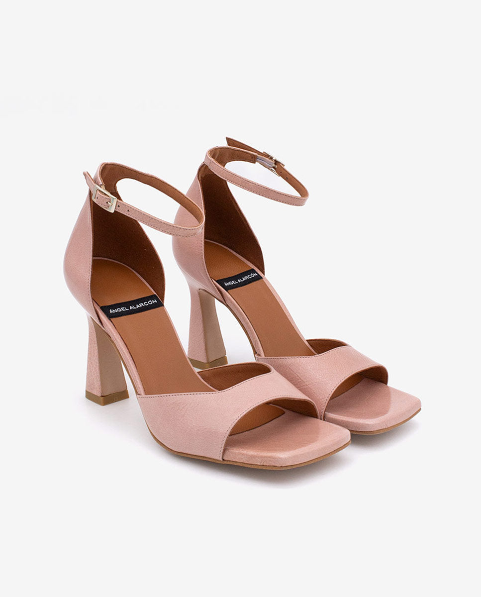 LAURENCE - Sandalia de tacón con pulsera de piel texturizada – Talla 36 – Ángel Alarcón