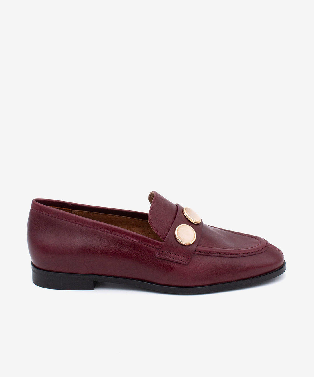 JUNA – Mocasín de mujer de piel natural con punta redonda y adorno – Talla 35 – Ángel Alarcón