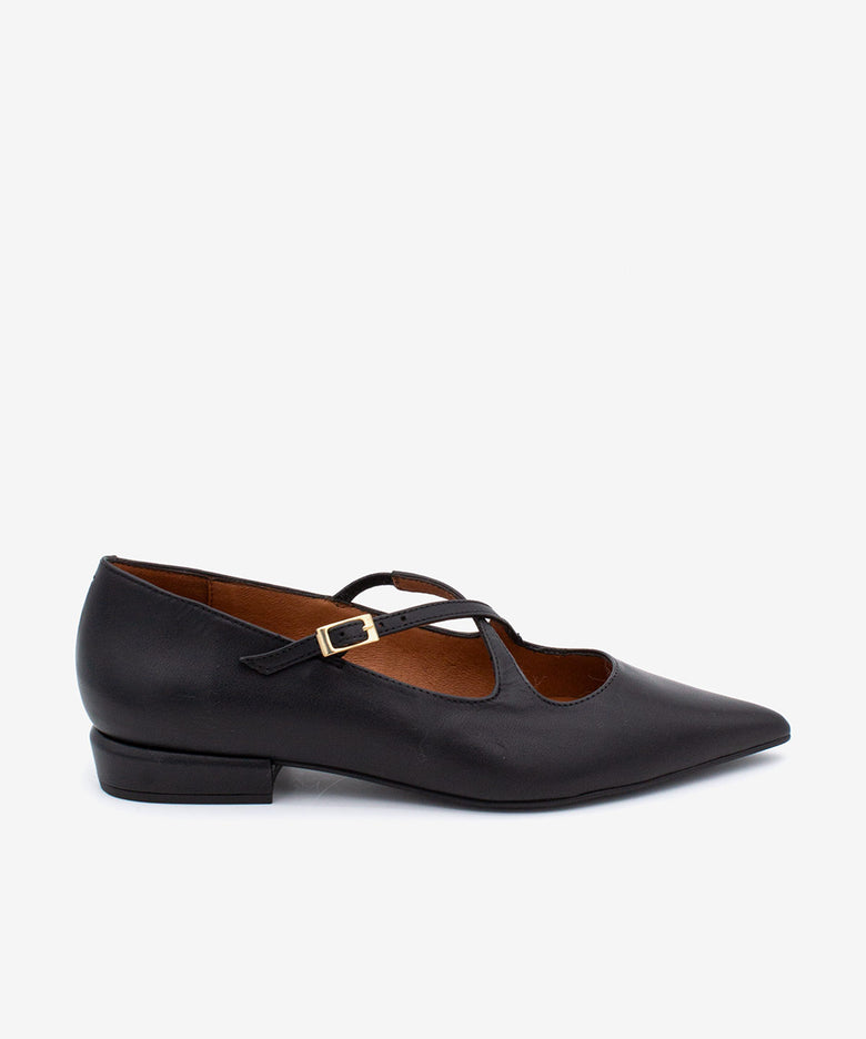 ELISA – Merceditas con punta fina de piel – negro – Talla 35 – Ángel Alarcón