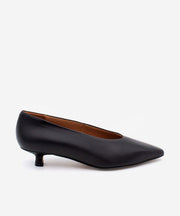 MARGO – Zapato de salón de mujer de punta fina y tacón chupete – negro – Talla 35 – Ángel Alarcón