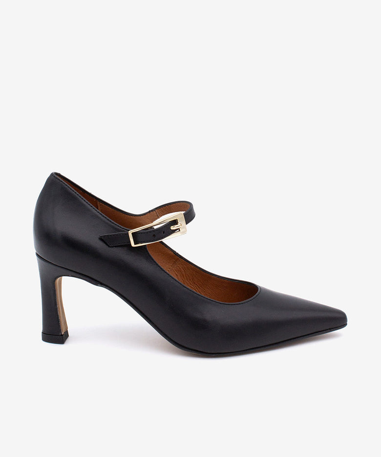 MELIE – Merceditas stiletto con tacón fino – negro – Talla 35 – Ángel Alarcón