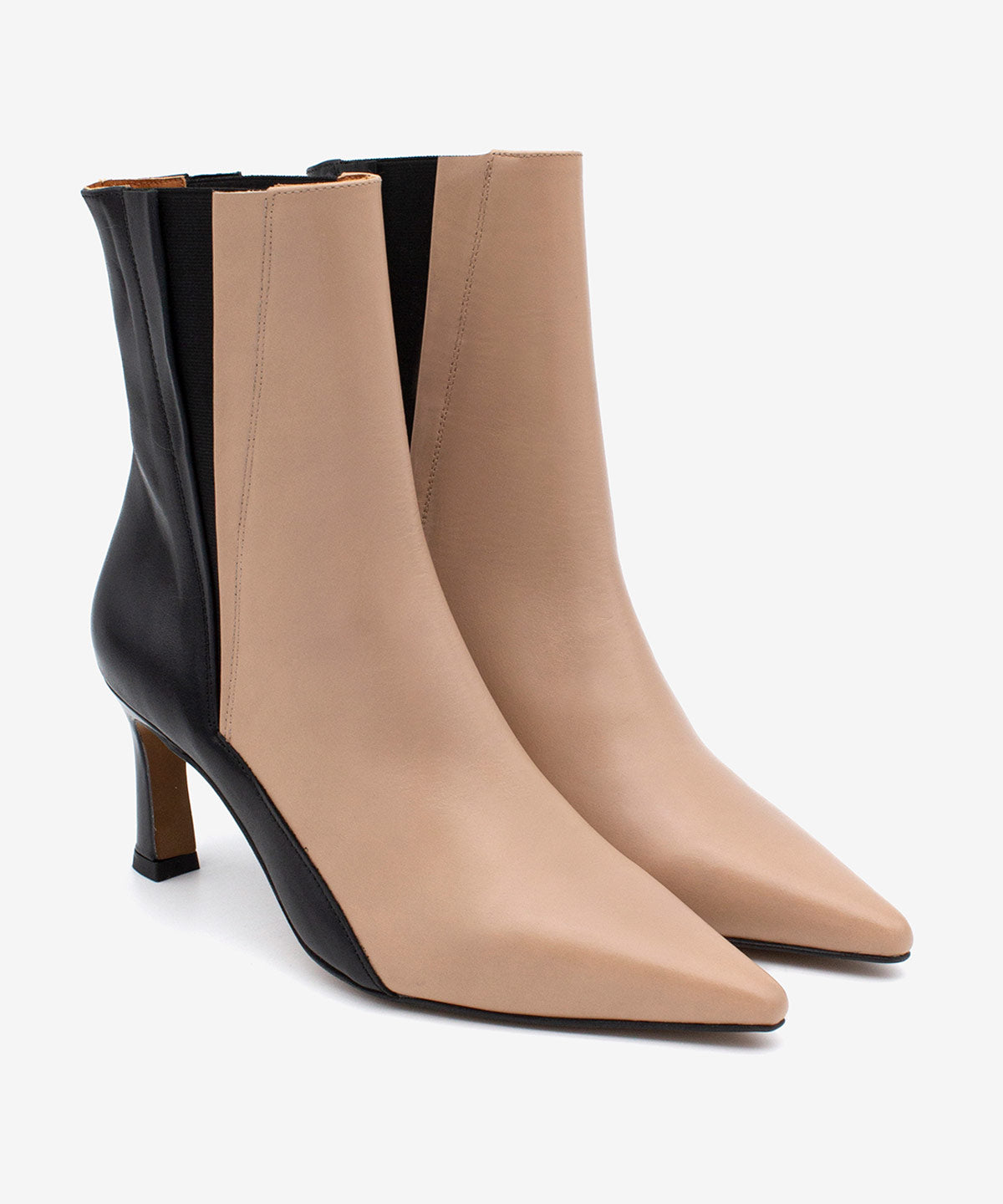 LILOU – Botines de piel bicolor con cierre elástico – negro – Talla 36 – Ángel Alarcón