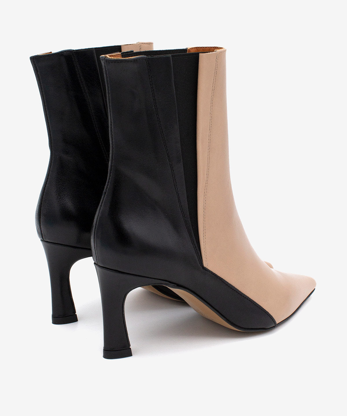 LILOU – Botines de piel bicolor con cierre elástico – negro – Talla 37 – Ángel Alarcón