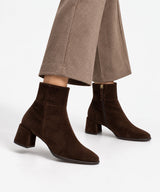 YTIMIA – Botín cómodo de mujer tacón ancho en serraje - Zapatos m. oscuro - Zapatos de mujer Ángel Alarcón - Women Shoes 2026