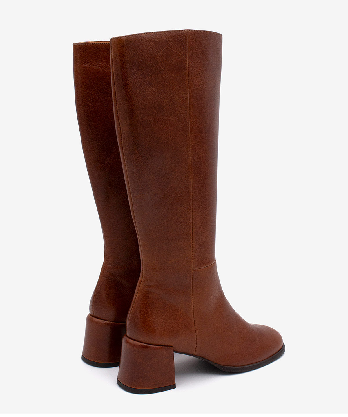 YTIA – Bota de caña alta con tacón bajo cómodo de piel natural – marrón – Talla 37 – Ángel Alarcón
