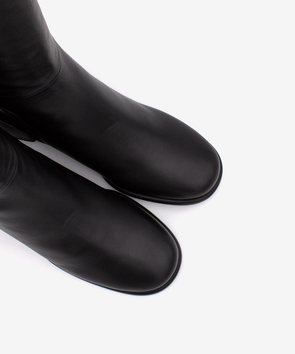 YTIA – Bota de caña alta con tacón bajo cómodo de piel – negro – Talla 39 – Ángel Alarcón