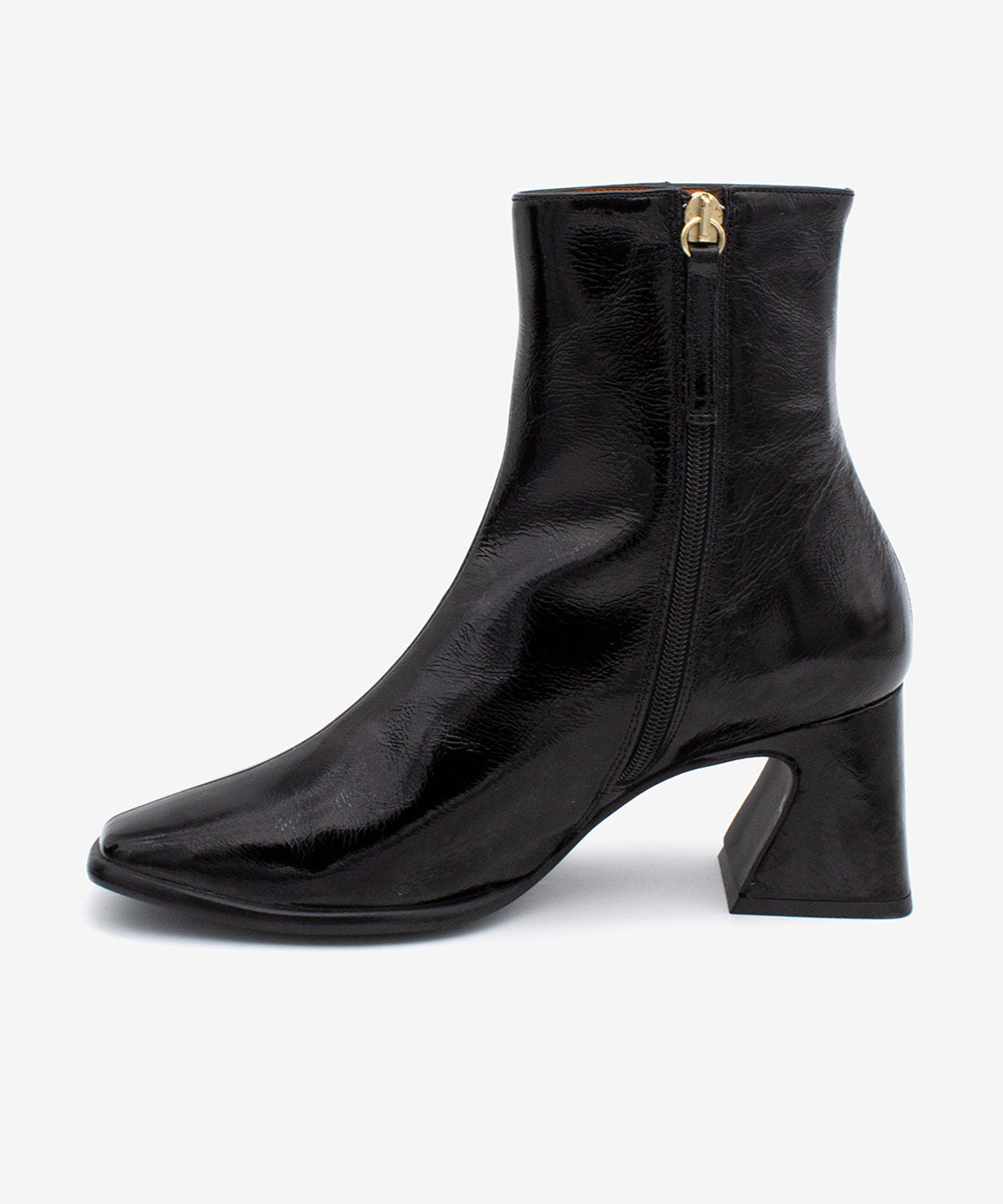 DREMIA – Botín de mujer con tacón ancho de piel brillante – negro – Talla 36 – Ángel Alarcón