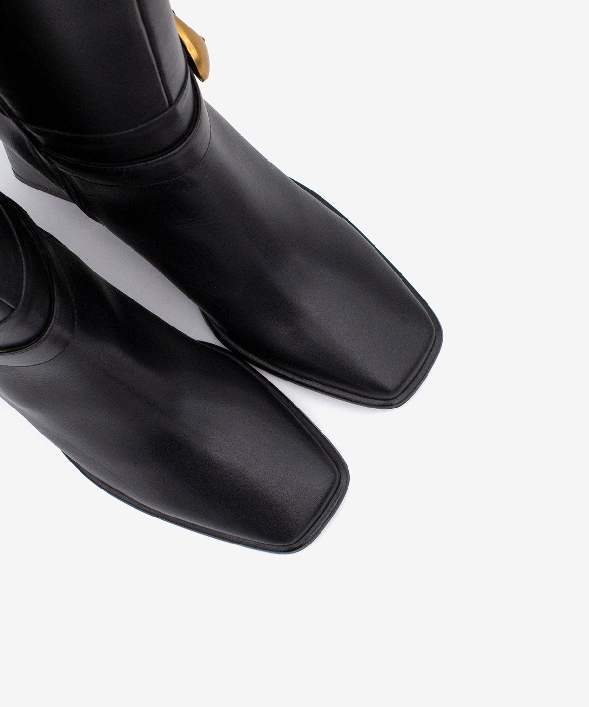 TIARA – Bota de mujer de caña alta con tacón ancho de piel – negro – Talla 39 – Ángel Alarcón