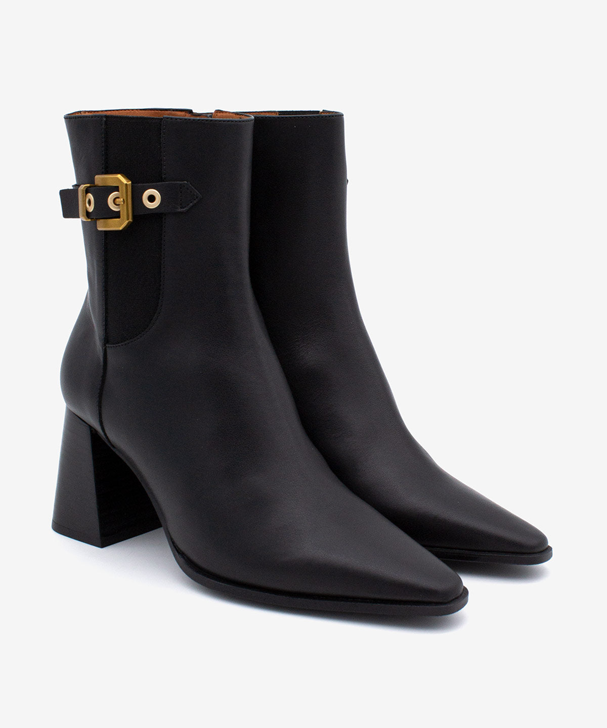 SANNA – Botín de mujer con elástico y cremallera de piel – negro – Talla 36 – Ángel Alarcón