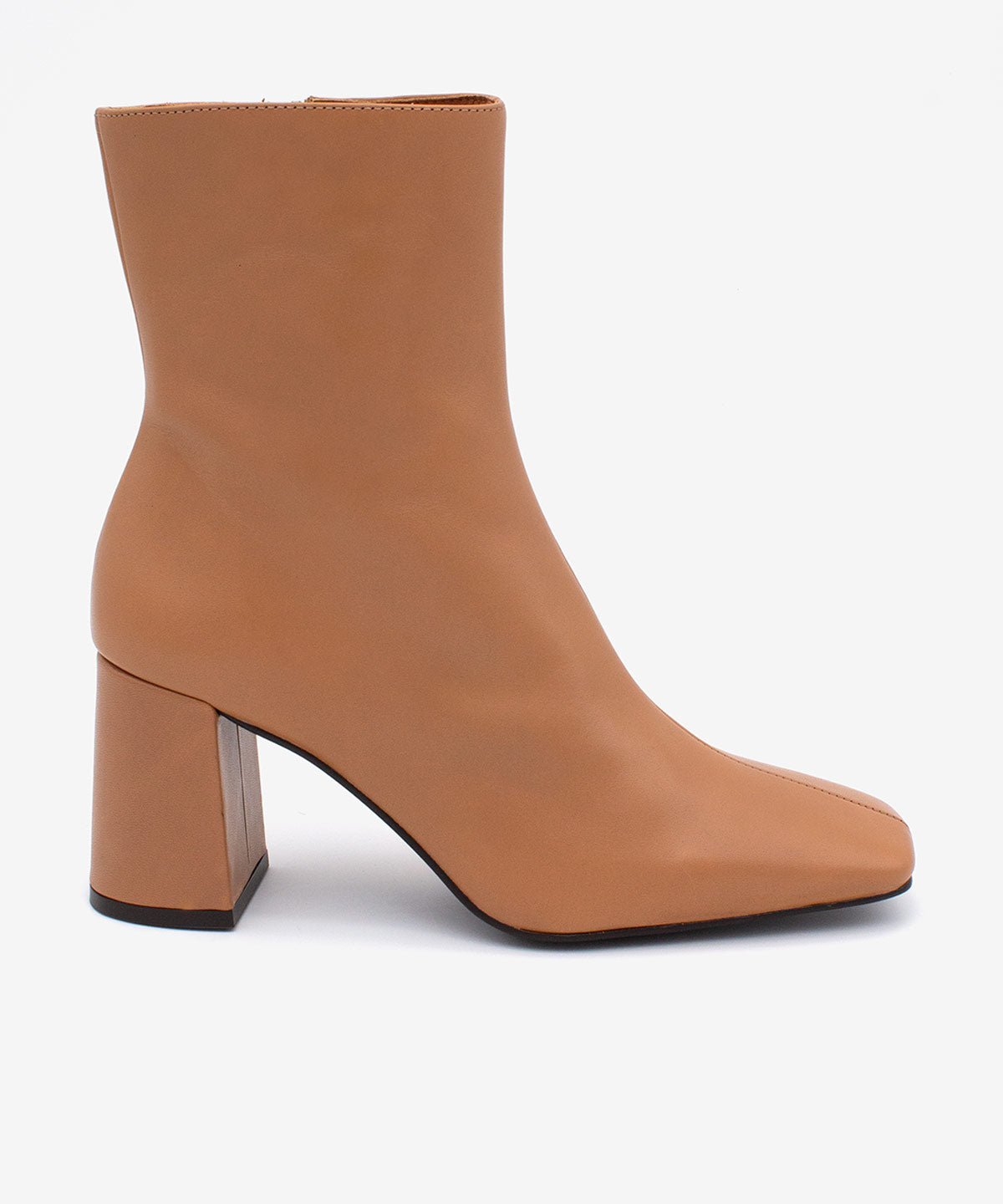 DRIMIA – Botín de mujer cómodo con tacón alto de piel – camel – Talla 38 – Ángel Alarcón