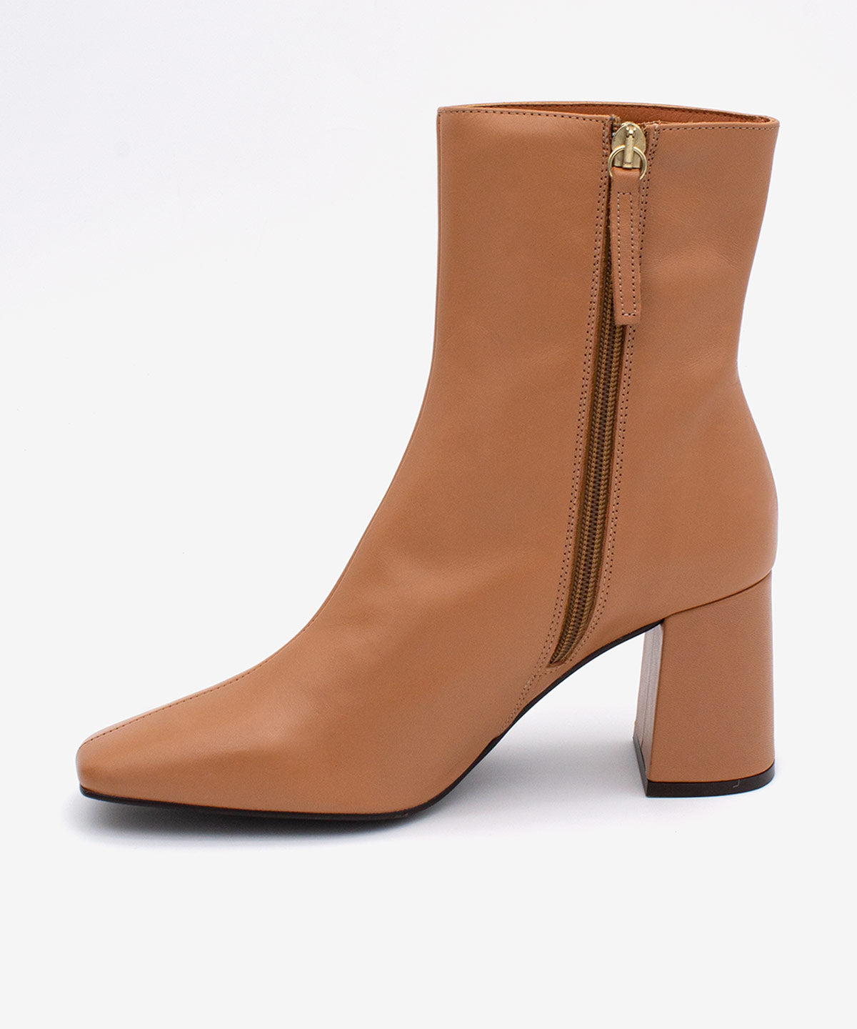 DRIMIA – Botín de mujer cómodo con tacón alto de piel – camel – Talla 39 – Ángel Alarcón