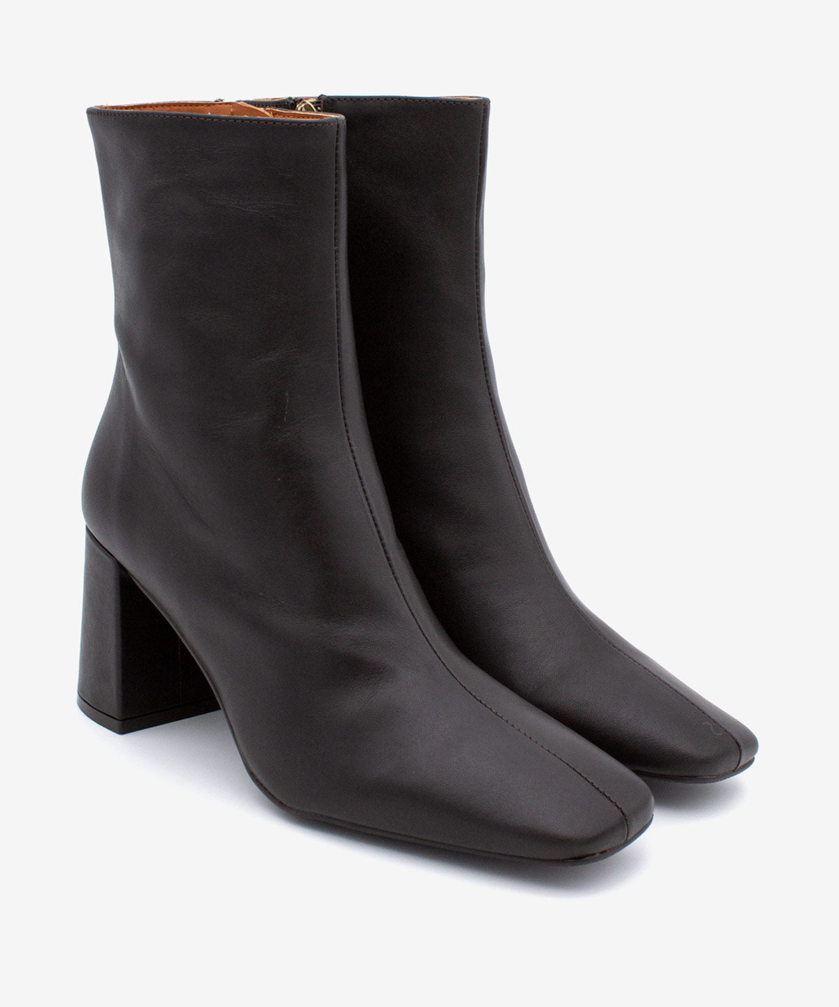 DRIMIA – Botín de mujer cómodo con tacón alto de piel – marrón oscuro – Talla 40 – Ángel Alarcón