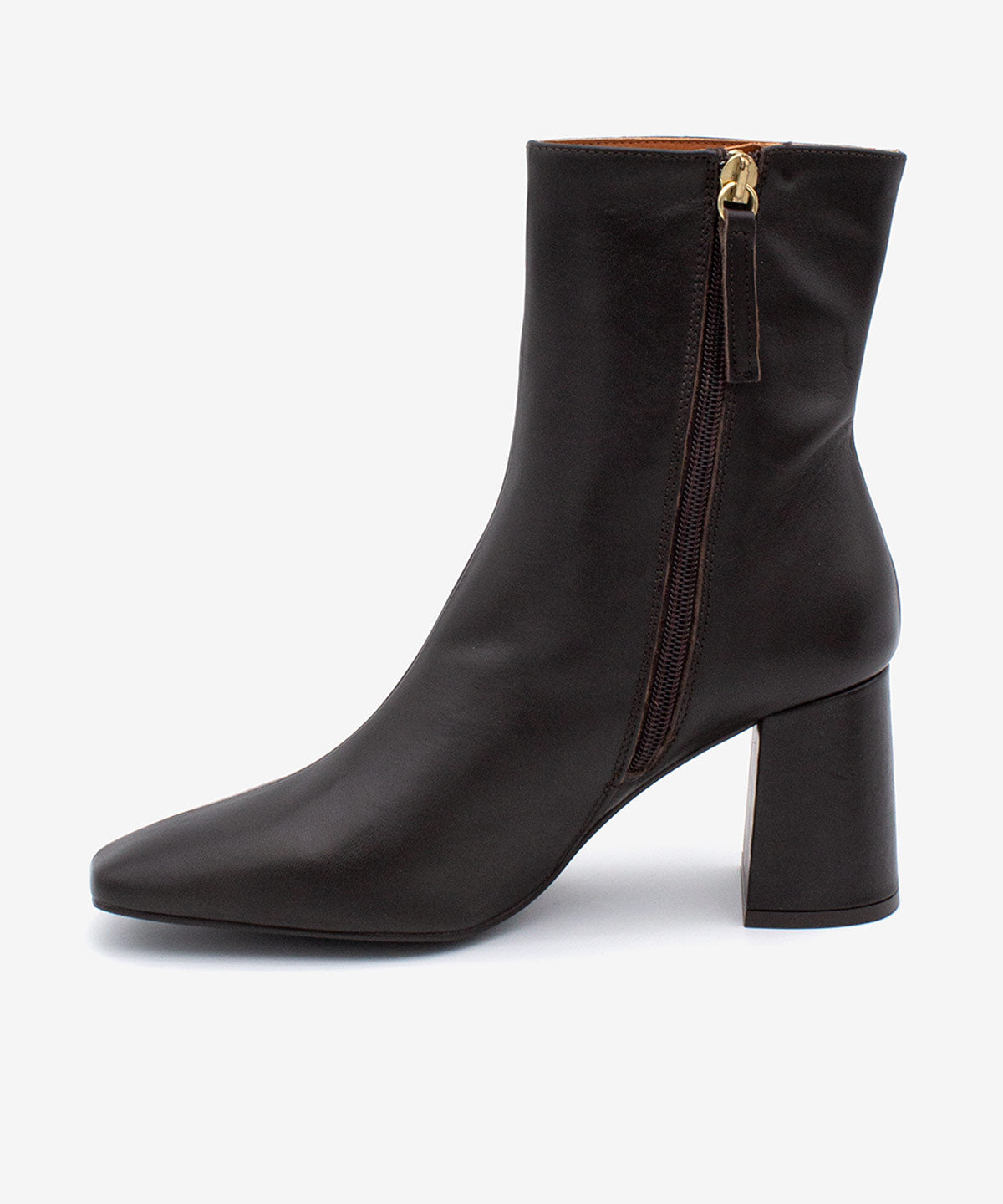 DRIMIA – Botín de mujer cómodo con tacón alto de piel – marrón oscuro – Talla 41 – Ángel Alarcón