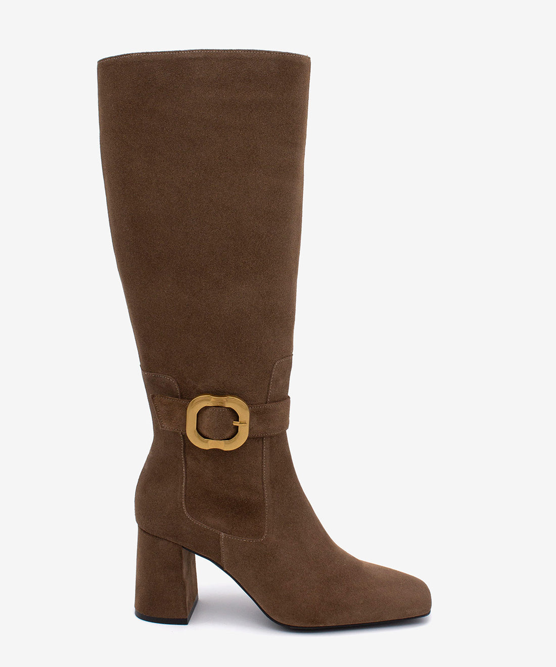 ELORA – Bota de mujer con tacón ancho de serraje – negro – Talla 35 – Ángel Alarcón