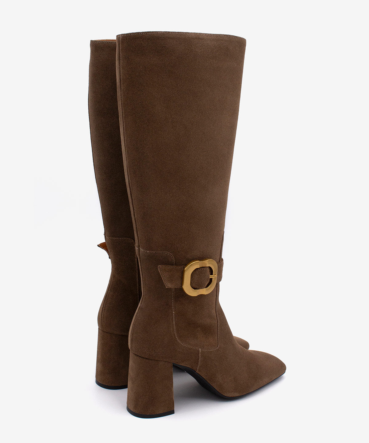 ELORA – Bota de mujer con tacón ancho de serraje – negro – Talla 37 – Ángel Alarcón