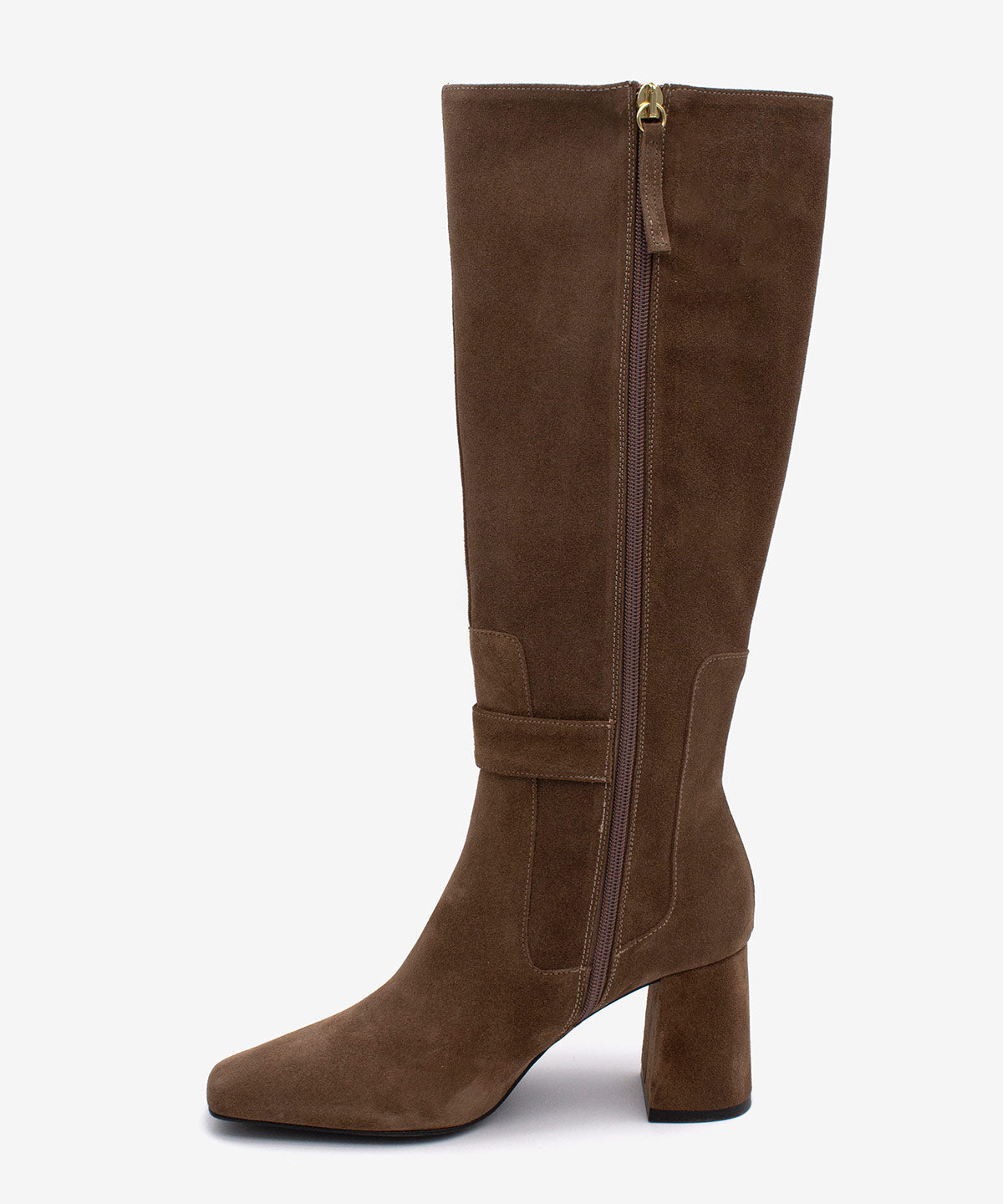 ELORA – Bota de mujer con tacón ancho de serraje – negro – Talla 38 – Ángel Alarcón