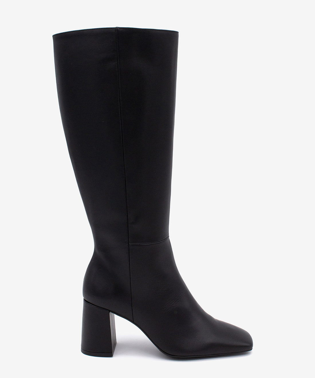 DORANA – Bota de mujer con tacón ancho y cremallera interna de piel suave – negro – Talla 35 – Ángel Alarcón