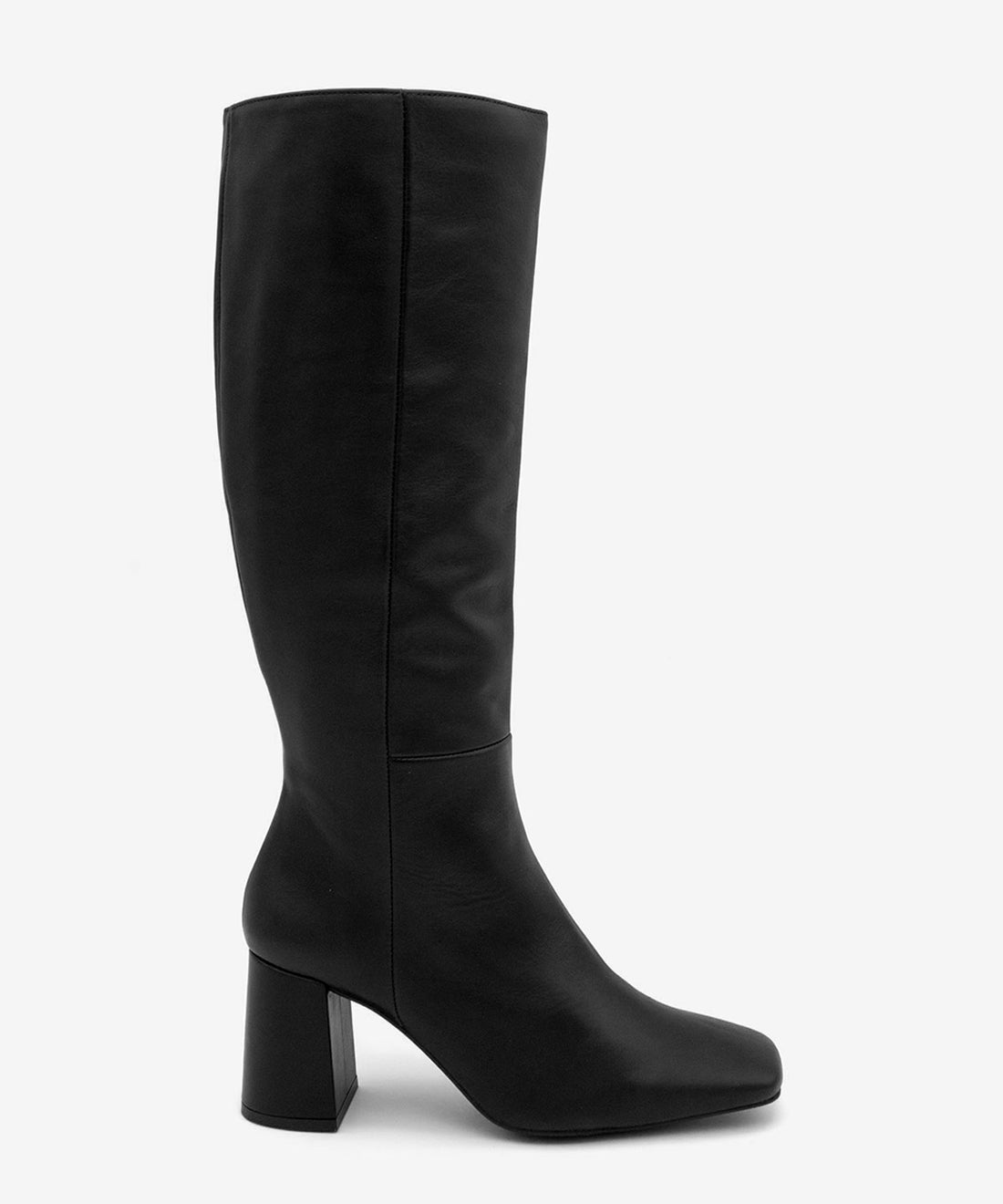 DORANA – Bota de mujer con tacón ancho y cremallera interna de piel – negro – Talla 35 – Ángel Alarcón