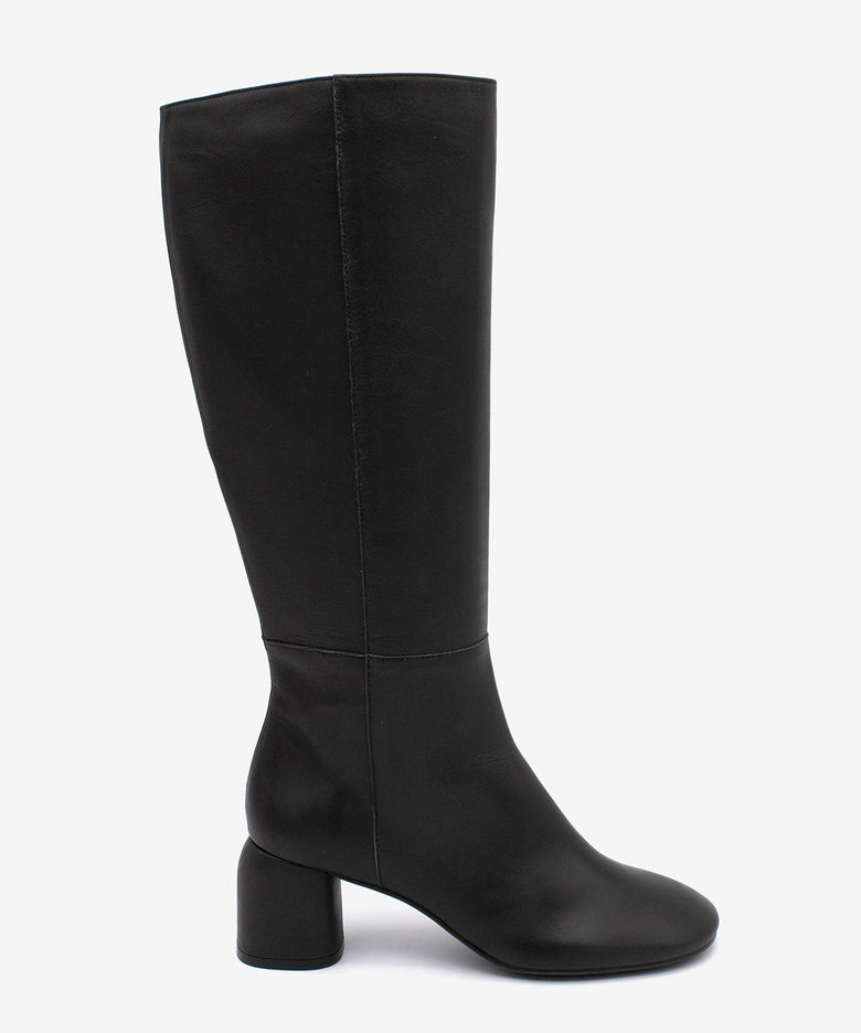 CHARLINE – Botín de mujer con tacón ancho y cremallera de piel suave – negro – Talla 38 – Ángel Alarcón