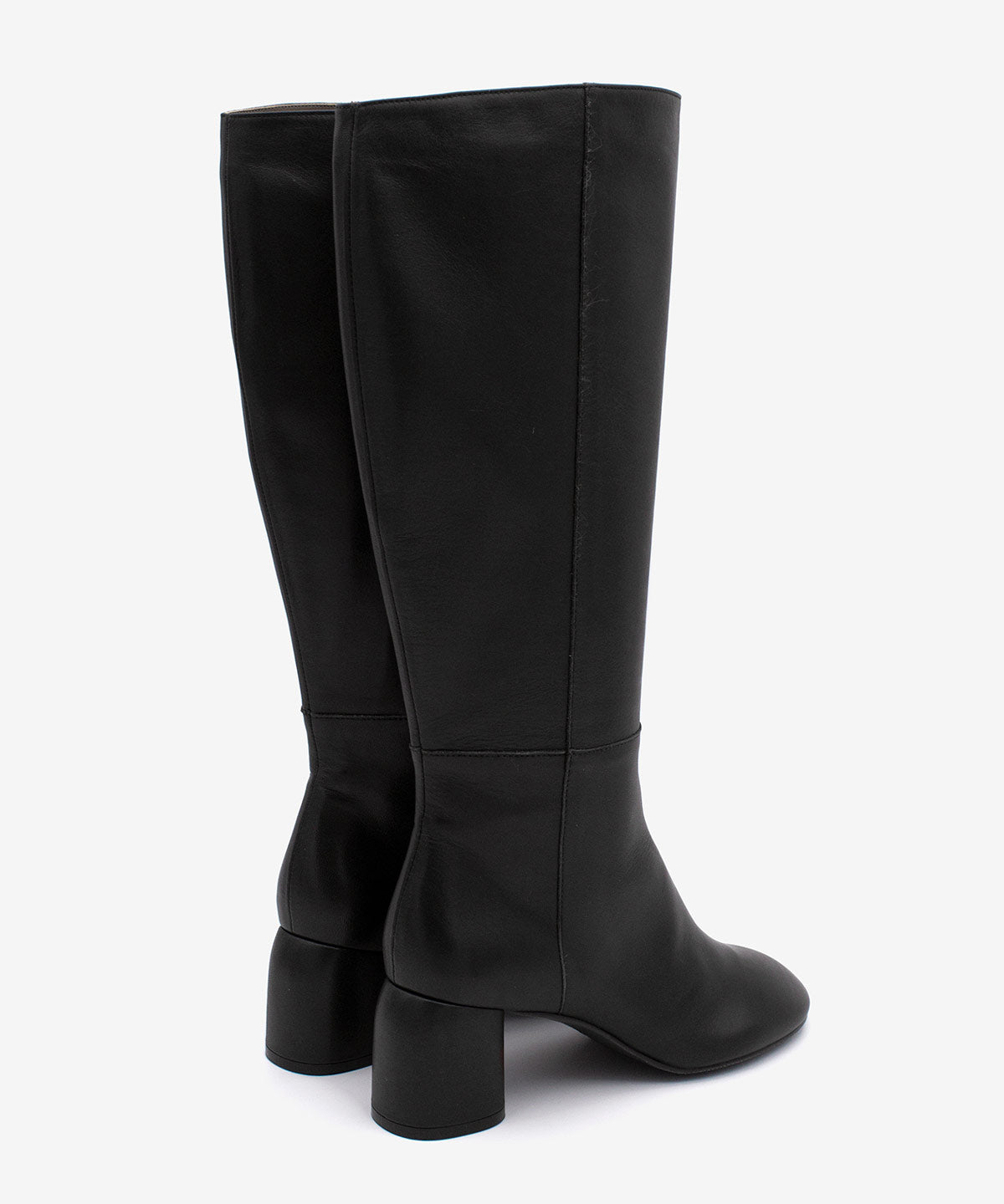 CHARLINE – Botín de mujer con tacón ancho y cremallera de piel suave – negro – Talla 39 – Ángel Alarcón