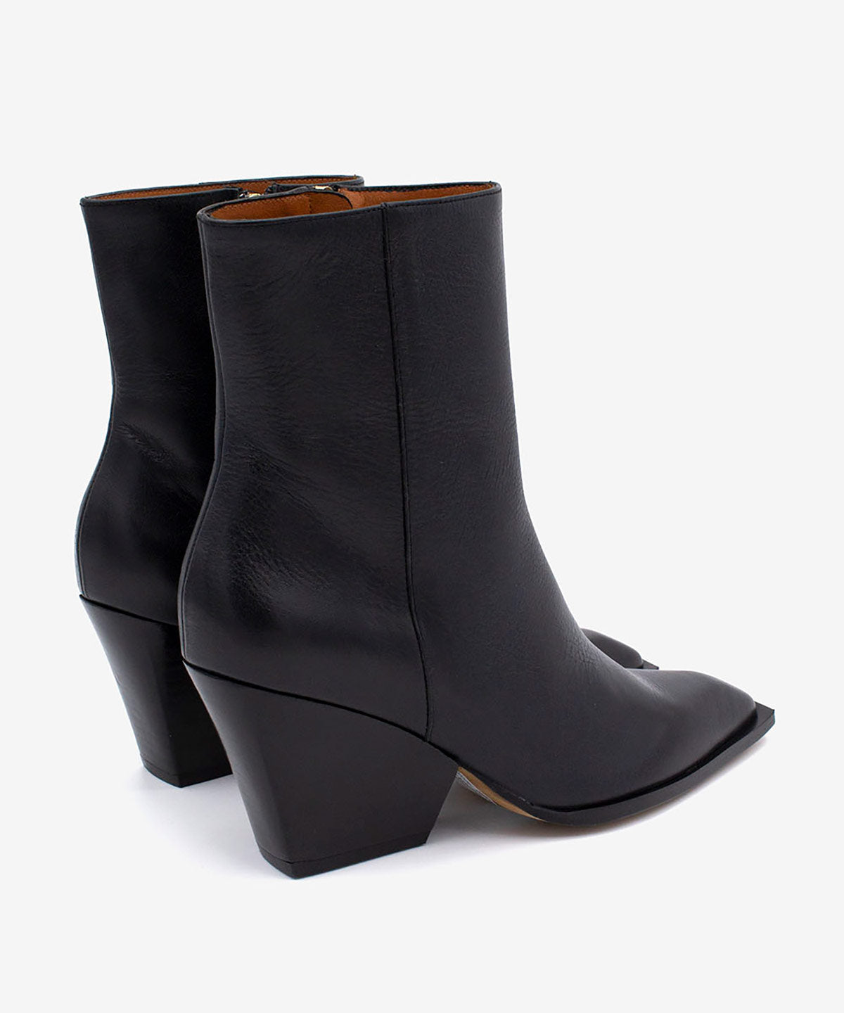 MIRETTE – Botín de mujer con tacón ancho y diseño moderno de piel natural – negro – Talla 38 – Ángel Alarcón