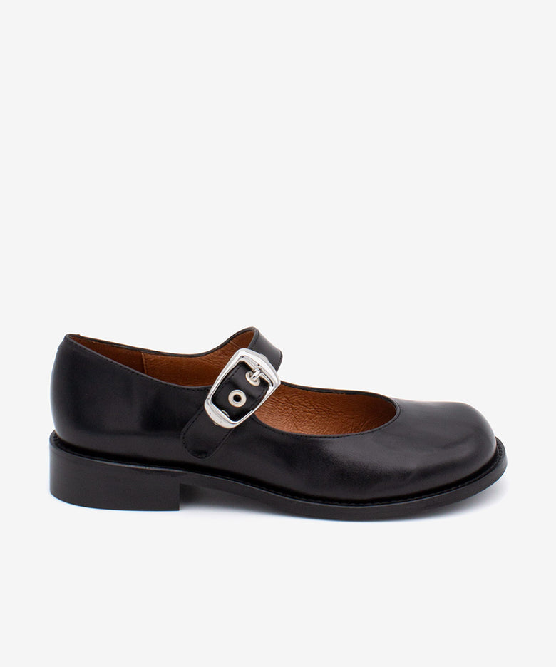 VALERIE – Merceditas con hebilla grande y putera redonda – negro – Talla 35 – Ángel Alarcón