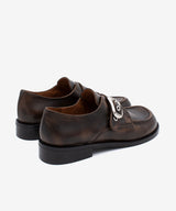 GISELLE - Mocasín de tacón bajo con hebilla en piel cepillada - Zapatos taupe - Zapatos de mujer Ángel Alarcón - Women Shoes 2026