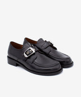 GISELLE - Mocasín de tacón bajo con hebilla oversized de piel lisa - Zapatos Negros - Zapatos de mujer Ángel Alarcón - Women Shoes 2026