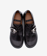 GISELLE - Mocasín de tacón bajo con hebilla oversized de piel lisa - Zapatos Negros - Zapatos de mujer Ángel Alarcón - Women Shoes 2026