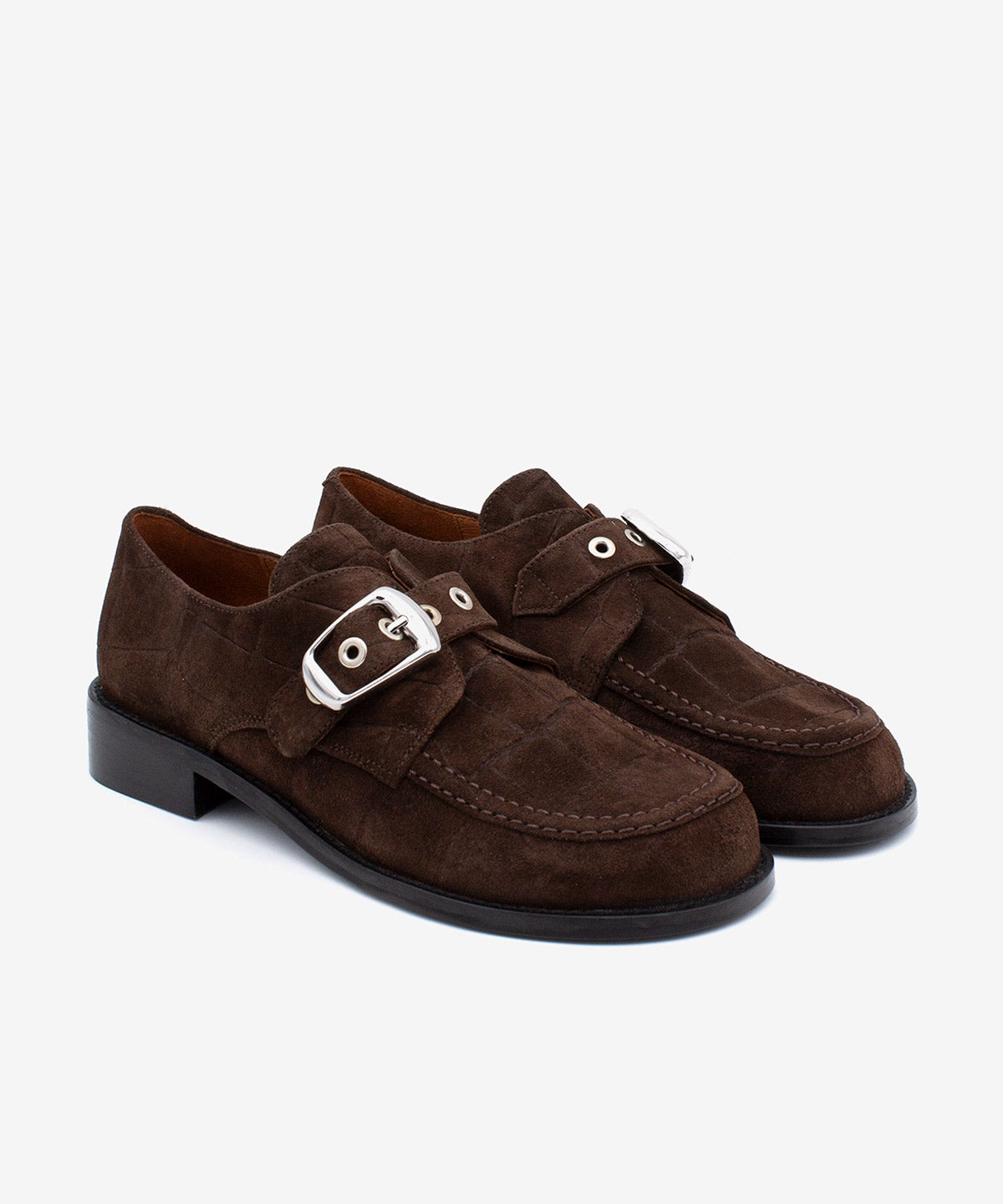 GISELLE - Mocasín de tacón bajo con hebilla oversized se serraje print croco - Zapatos m. oscuro - Zapatos de mujer Ángel Alarcón - Women Shoes 2026