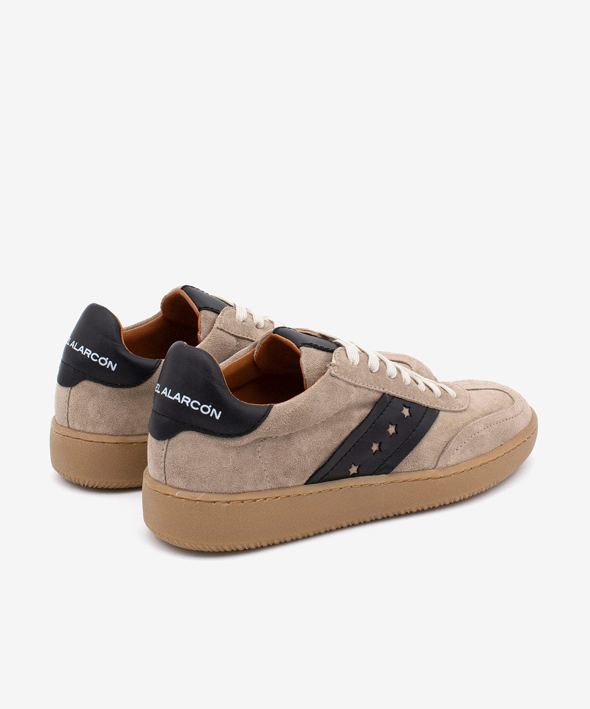 DEBORAH - Sneakers de mujer retro elegantes de serraje – negro – Talla 37 – Ángel Alarcón
