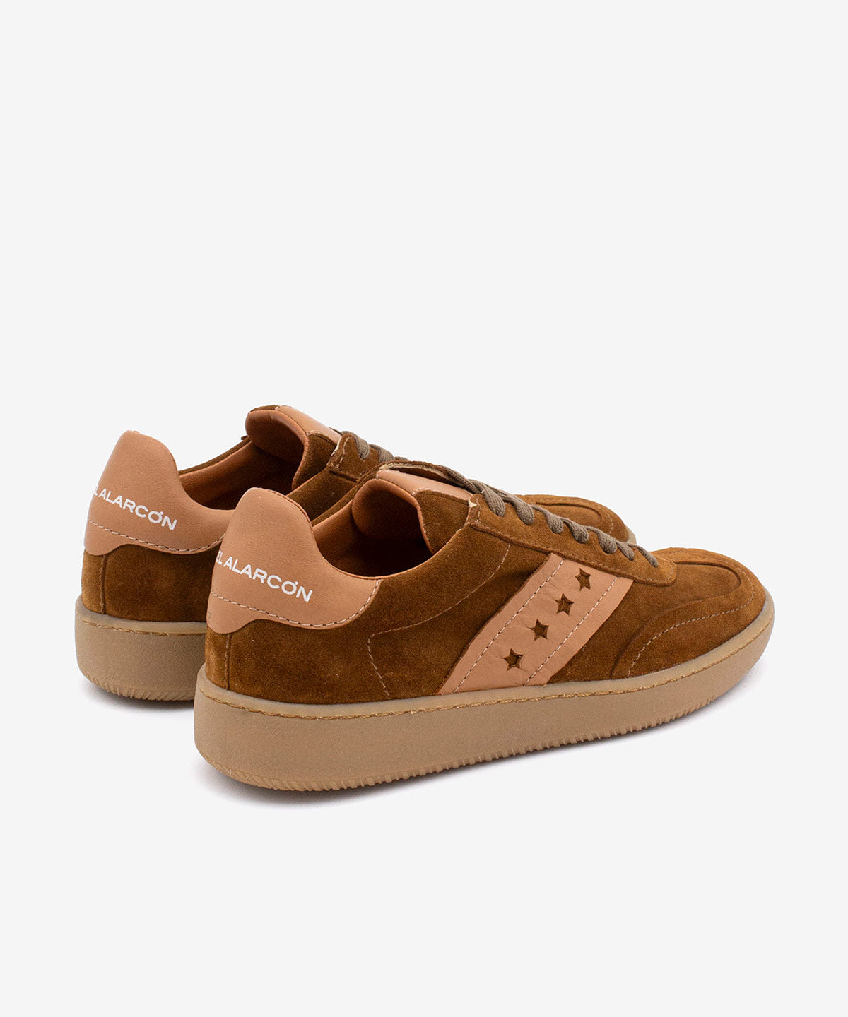 DEBORAH - Sneakers de mujer retro elegantes de serraje – camel – Talla 37 – Ángel Alarcón
