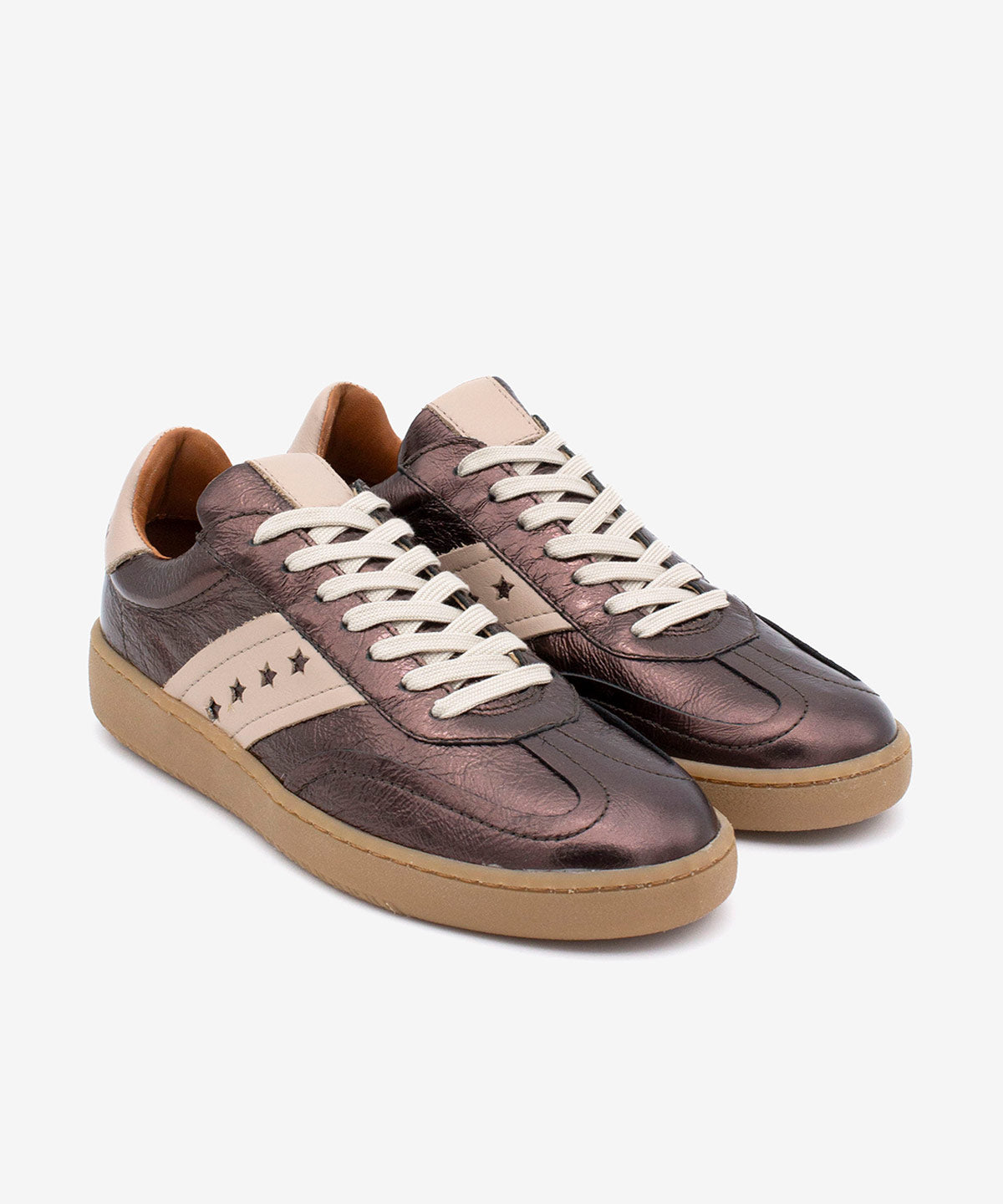 DEBORAH - Sneakers de mujer retro elegantes de piel metalizada – Talla 39 – Ángel Alarcón