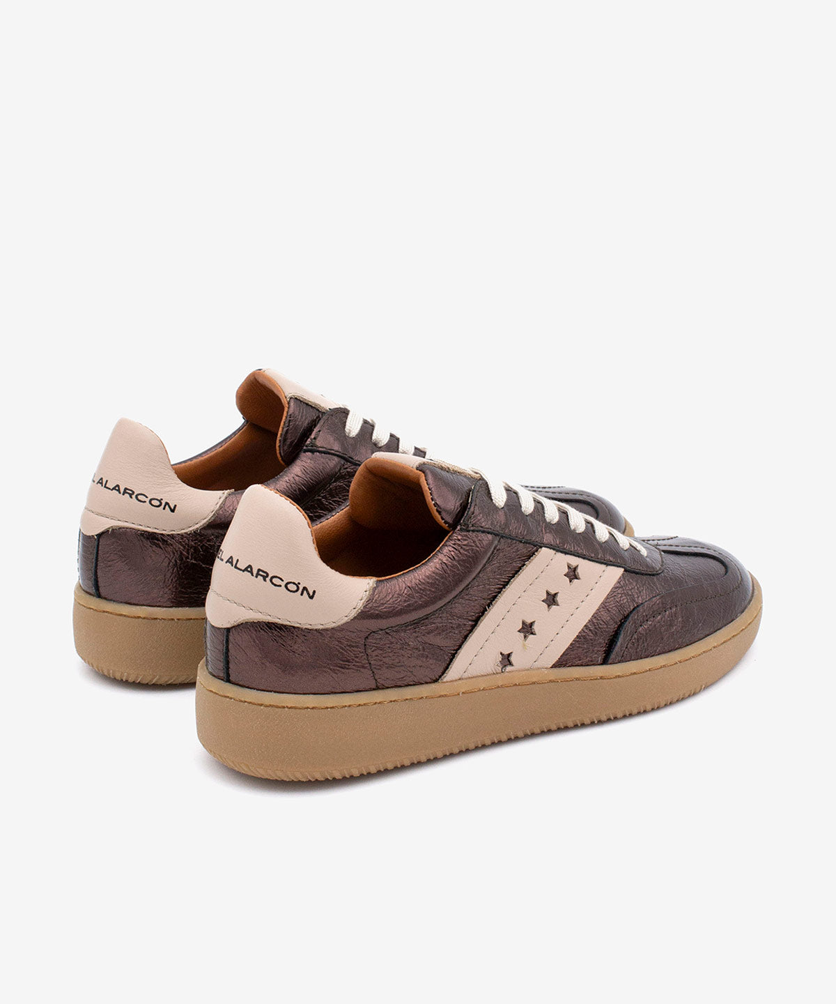 DEBORAH - Sneakers de mujer retro elegantes de piel metalizada – Talla 39 – Ángel Alarcón