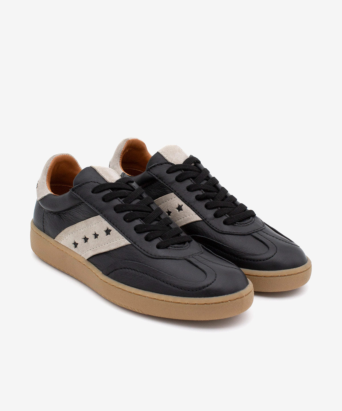 DEBORAH - Sneakers de mujer retro elegantes de piel – negro – Talla 36 – Ángel Alarcón