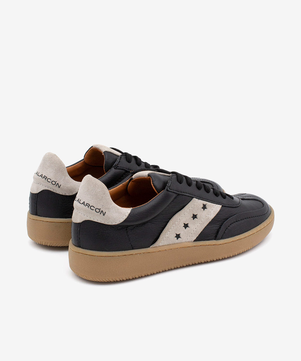 DEBORAH - Sneakers de mujer retro elegantes de piel – negro – Talla 37 – Ángel Alarcón