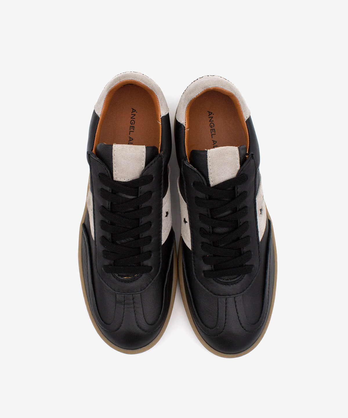 DEBORAH - Sneakers de mujer retro elegantes de piel – negro – Talla 38 – Ángel Alarcón