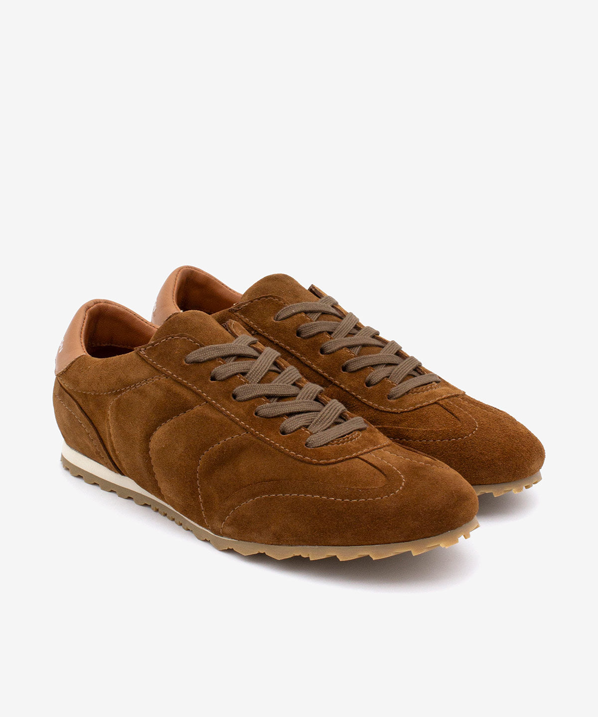 KESIA - Sneakers de mujer cómodos y elegantes de serraje – camel – Talla 39 – Ángel Alarcón