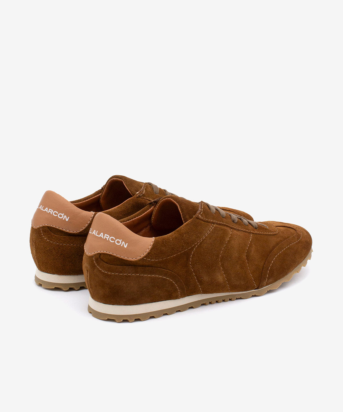 KESIA - Sneakers de mujer cómodos y elegantes de serraje – camel – Talla 39 – Ángel Alarcón