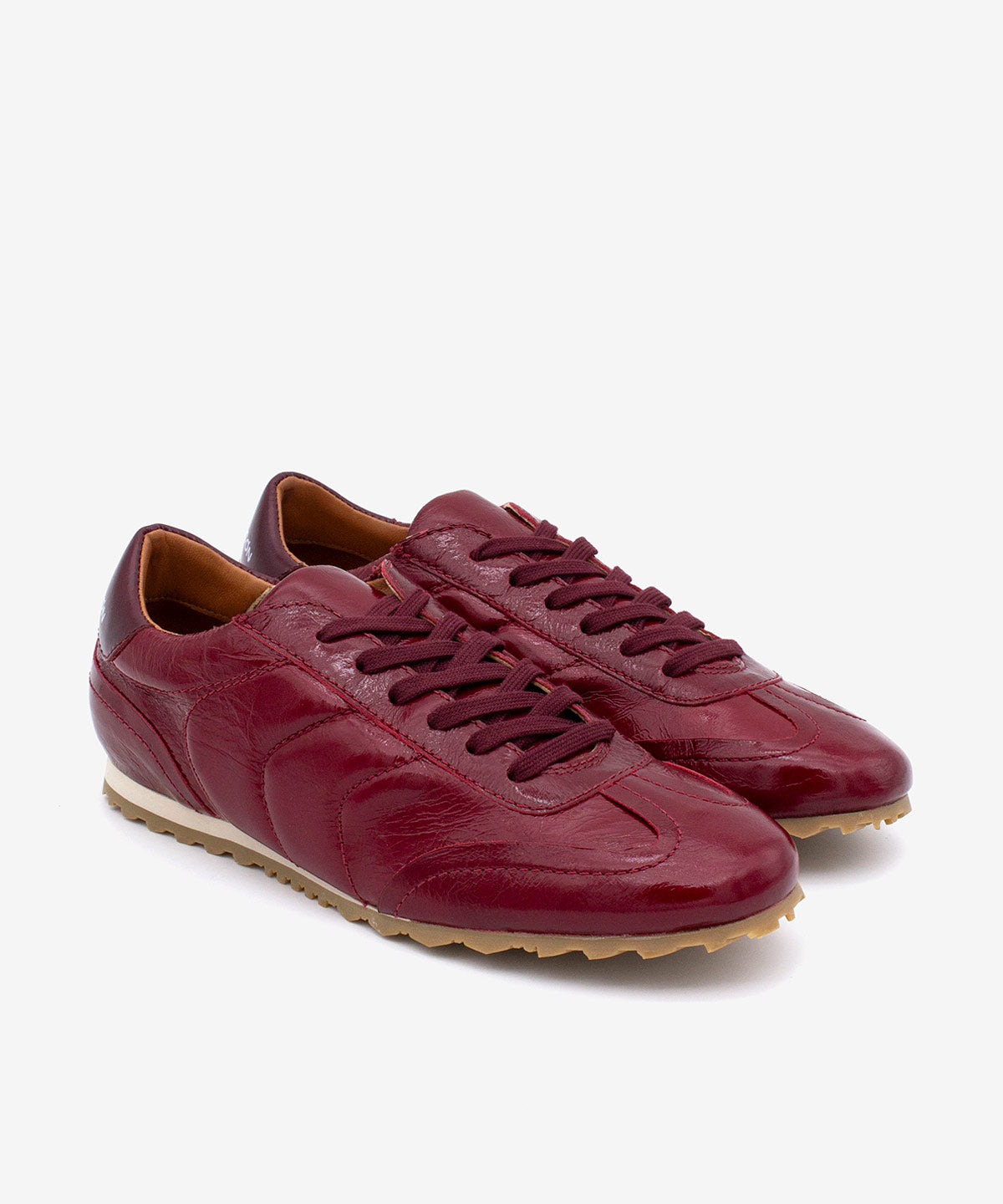 KESIA – Sneakers de piel brillante texturizada con suela de goma dentada – Talla 35 – Ángel Alarcón