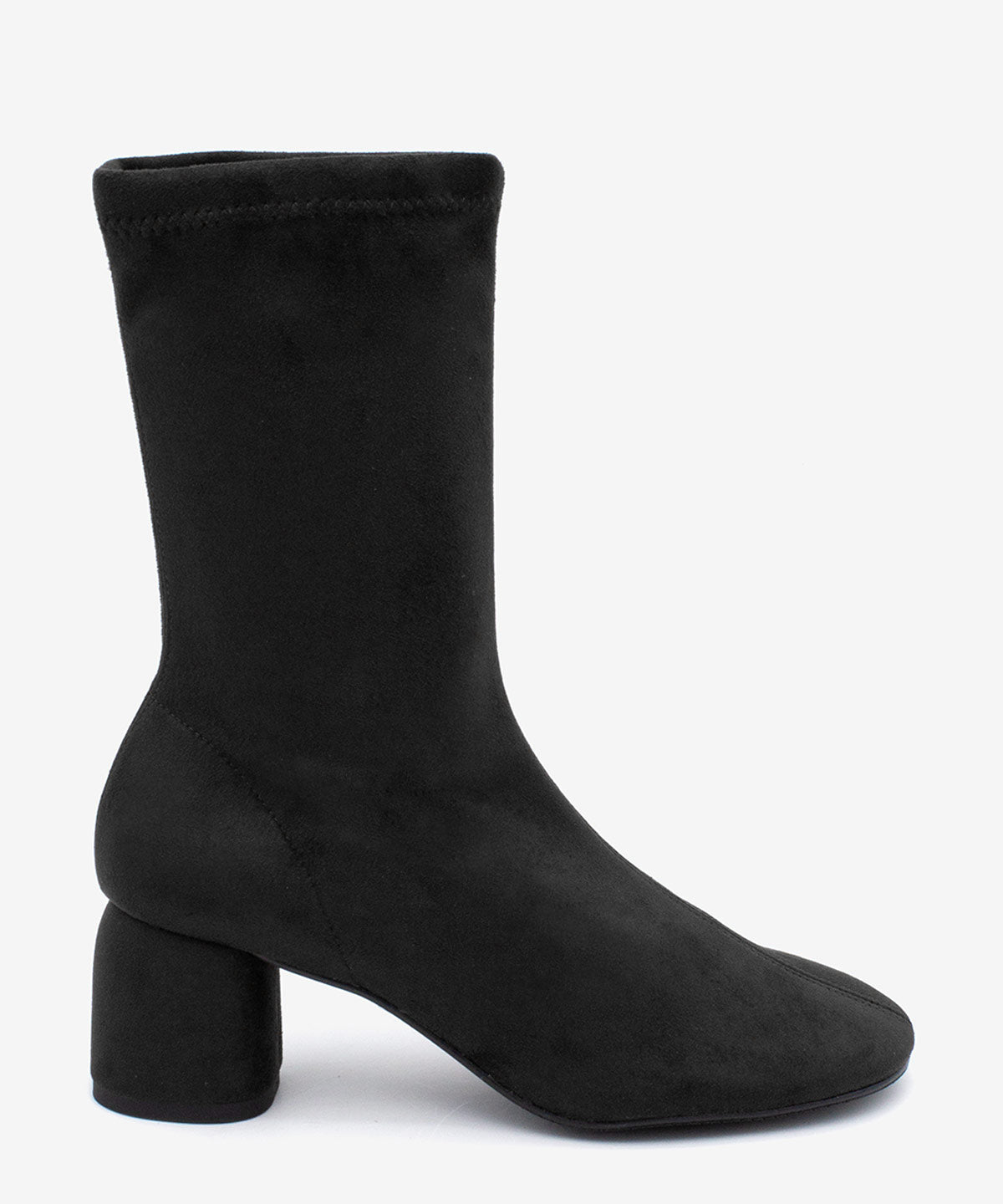 MADEL – Bota de mujer tipo calcetín de caña baja en elástico anteado – negro – Talla 37 – Ángel Alarcón