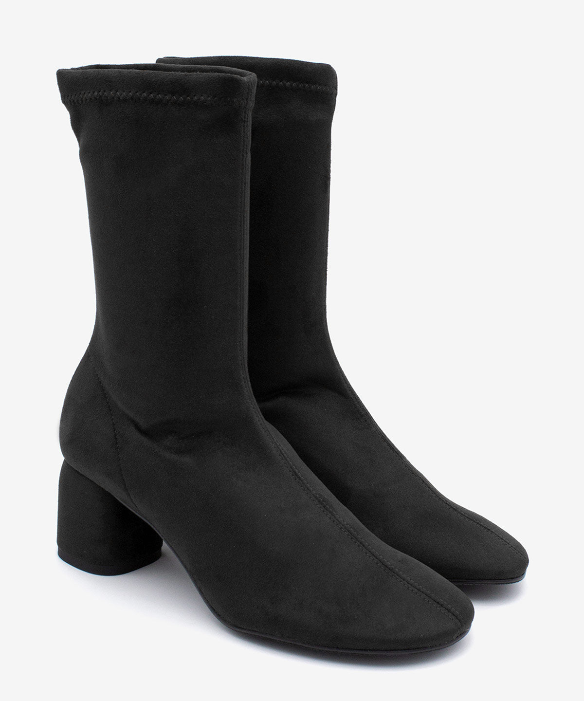 MADEL – Bota de mujer tipo calcetín de caña baja en elástico anteado – negro – Talla 37 – Ángel Alarcón
