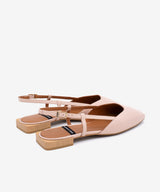 GIADA – Bailarina destalonada con tacón plano cuadrado – rosa – Talla 39 – Ángel Alarcón