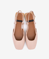 GIADA – Bailarina destalonada con tacón plano cuadrado – rosa – Talla 39 – Ángel Alarcón