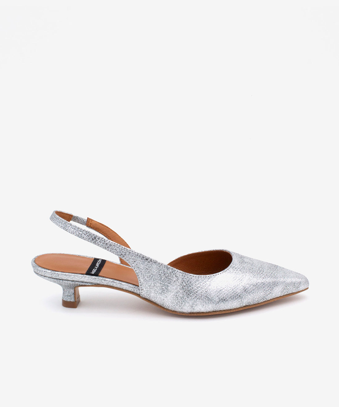 FABIANA – Salón destalonado con tacón bajo – plata – Talla 35 – Ángel Alarcón