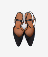 EMILIA – Salón con talón descubierto sujeto al tobillo con tacón bajo – negro – Talla 36 – Ángel Alarcón